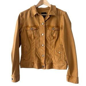 Liverpool Mustard Yellow Denim Jacket Women's Button-Front
